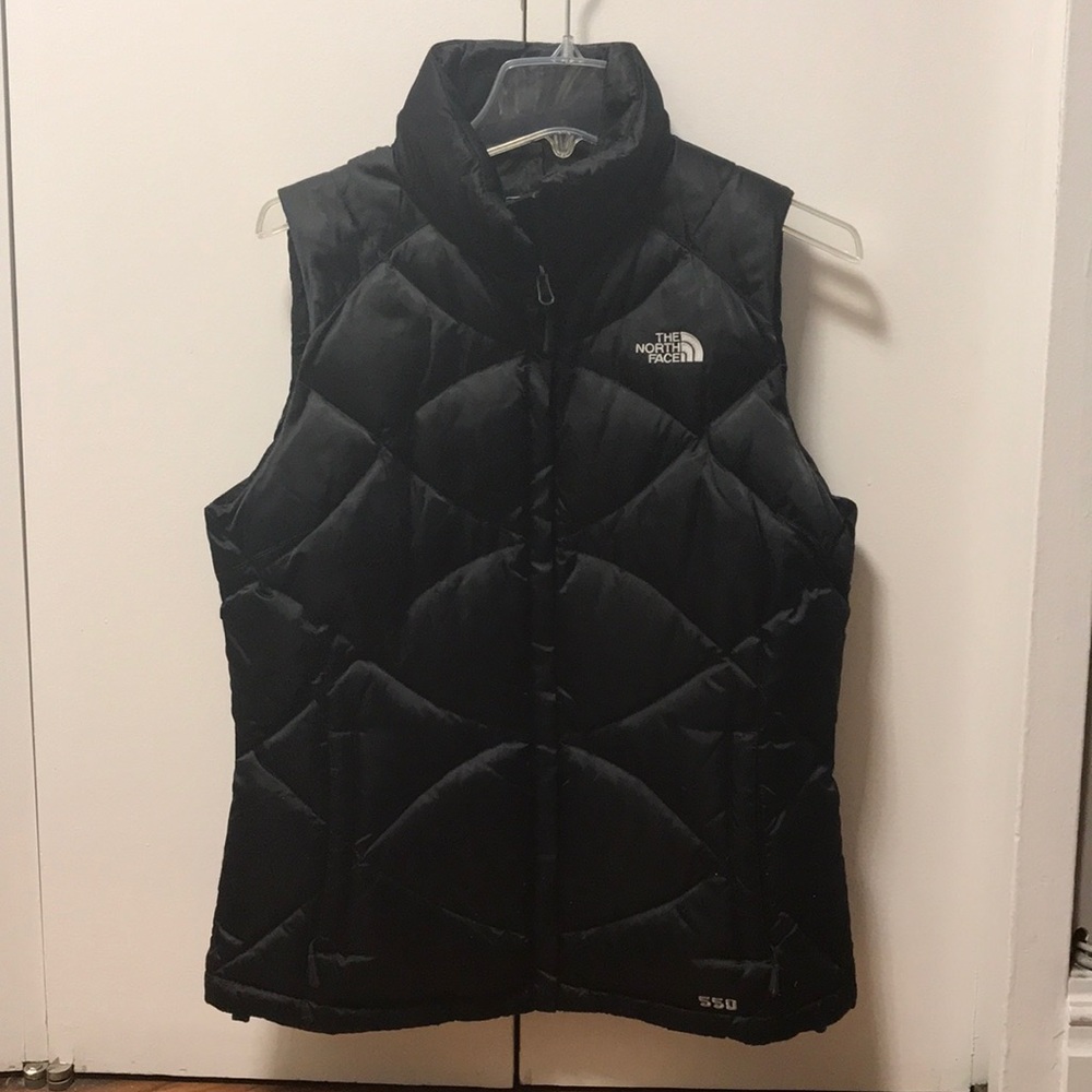 The North Face women’s down vest in black.